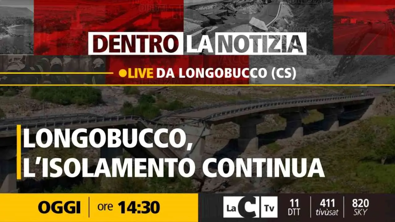 Dentro la notizia, il crollo del ponte e l'isolamento di Longobucco al centro della puntata