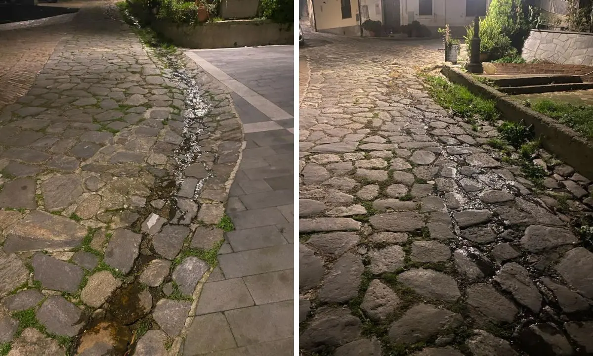 Vibo, tra carenza idrica e perdite d’acqua lungo le strade: la protesta dei residenti