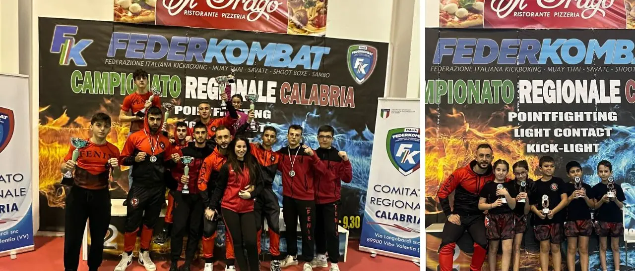 Campionato regionale di Kickboxing, trionfo per gli atleti della Fenix Vibo