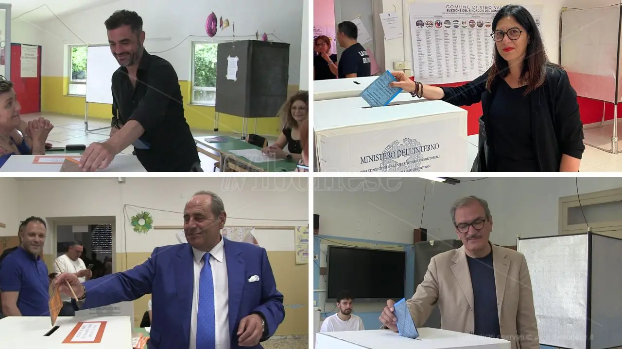 I 4 candidati a sindaco di Vibo Valentia hanno votato: ecco come e con chi si sono presentati ai seggi - Video