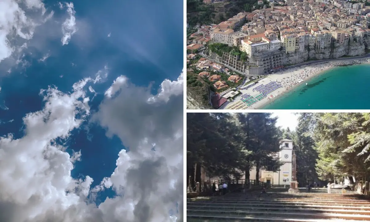 Meteo Vibonese, arriva il fresco: nubi e temperature giù con valori non oltre i 25° a Pizzo e Tropea. Sotto i 20° nelle Serre