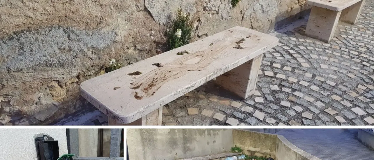 Vandali in azione a Drapia: citofoni distrutti, rifiuti in piazza e panchine imbrattate con “l’effetto feci”