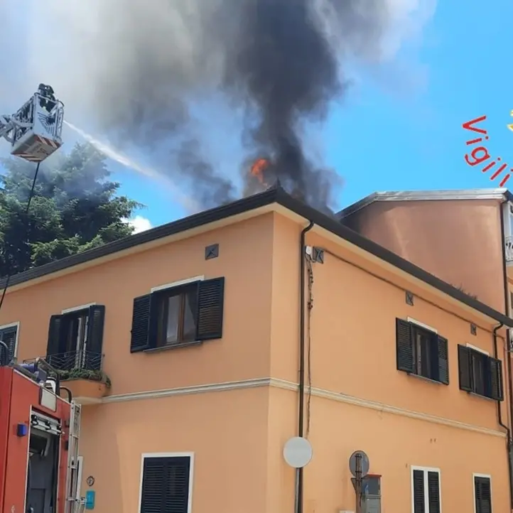 Incendio in pieno centro a Vibo, in fiamme il tetto di una casa: salvati due cani - Video