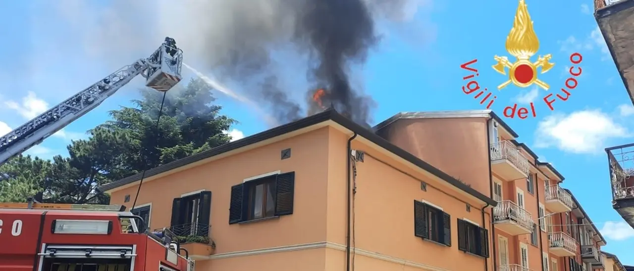 Incendio in pieno centro a Vibo, in fiamme il tetto di una casa: salvati due cani - Video
