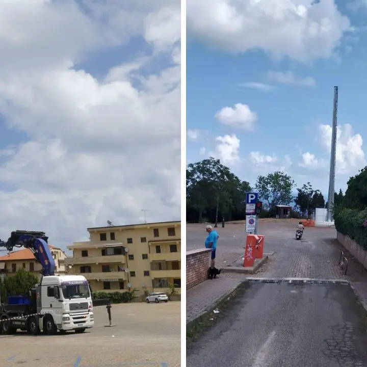 Tropea, installata l'antenna telefonica della discordia: continua la protesta dei residenti