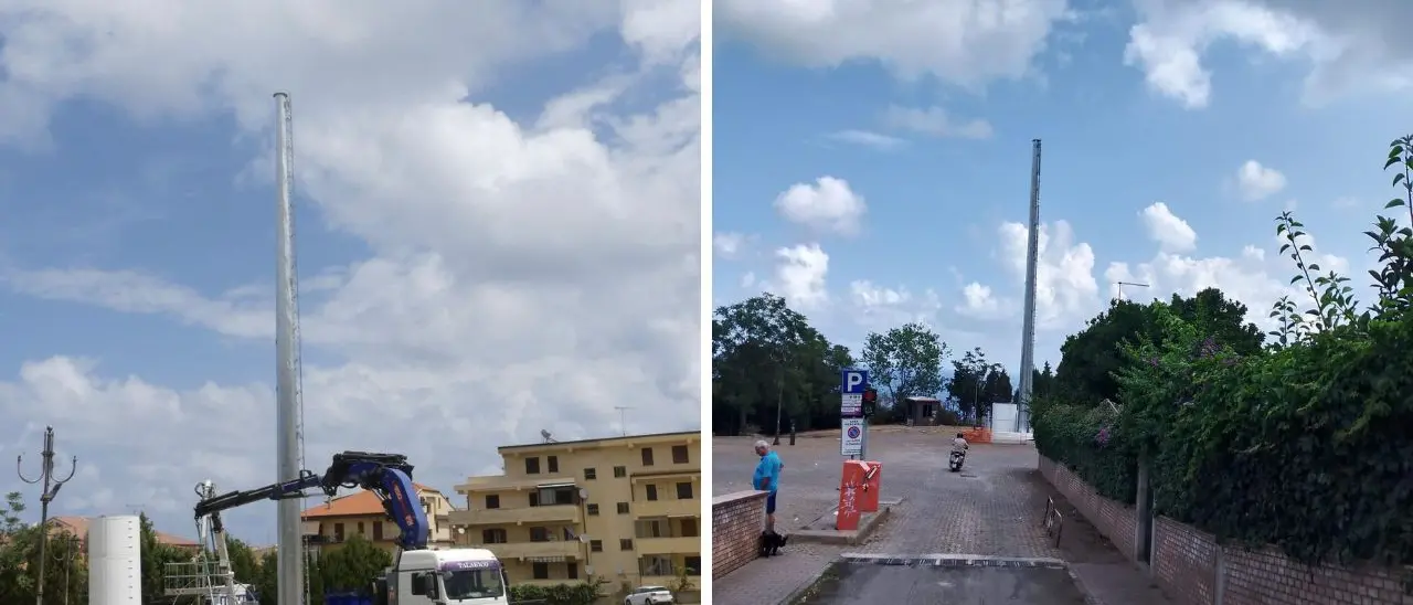 Tropea, installata l'antenna telefonica della discordia: continua la protesta dei residenti
