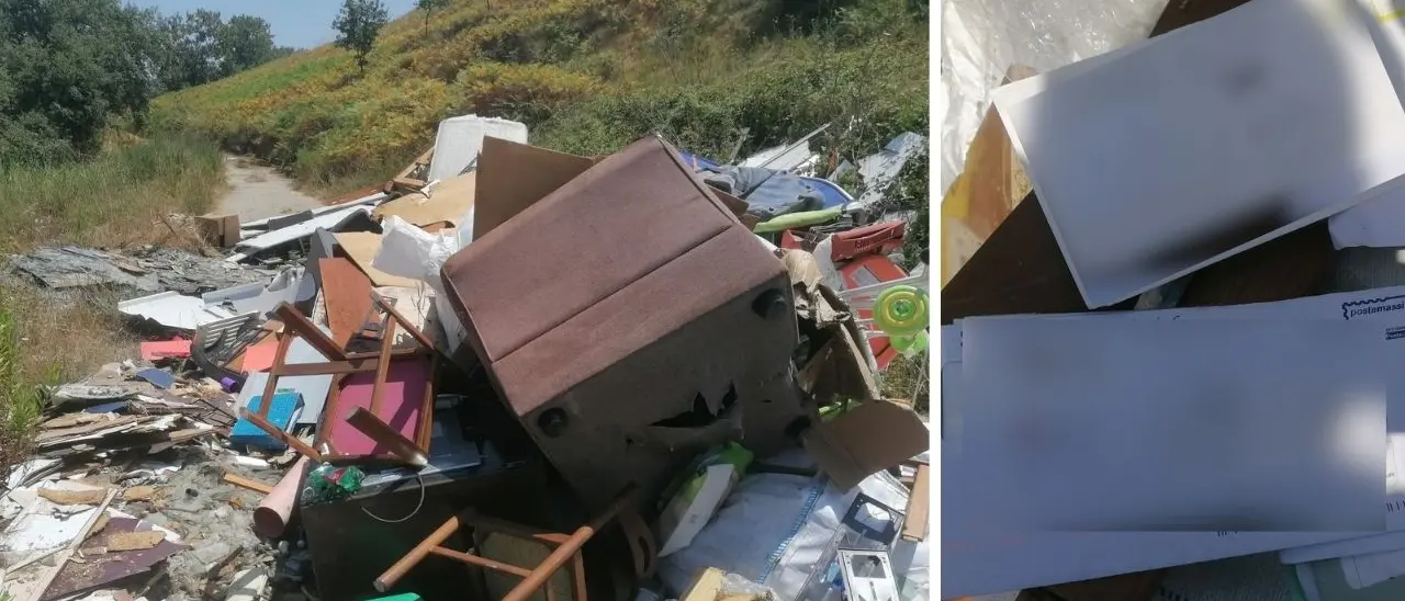 Mini discarica abusiva tra Filandari e Zungri blocca la strada di campagna. Ma ci sono anche bollette con nomi e indirizzi