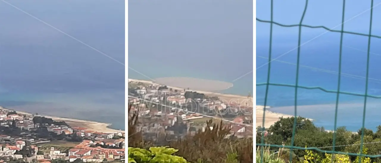 Il mare di Bivona subisce l’ennesimo stupro: un’enorme chiazza marrone alla foce del Sant'Anna