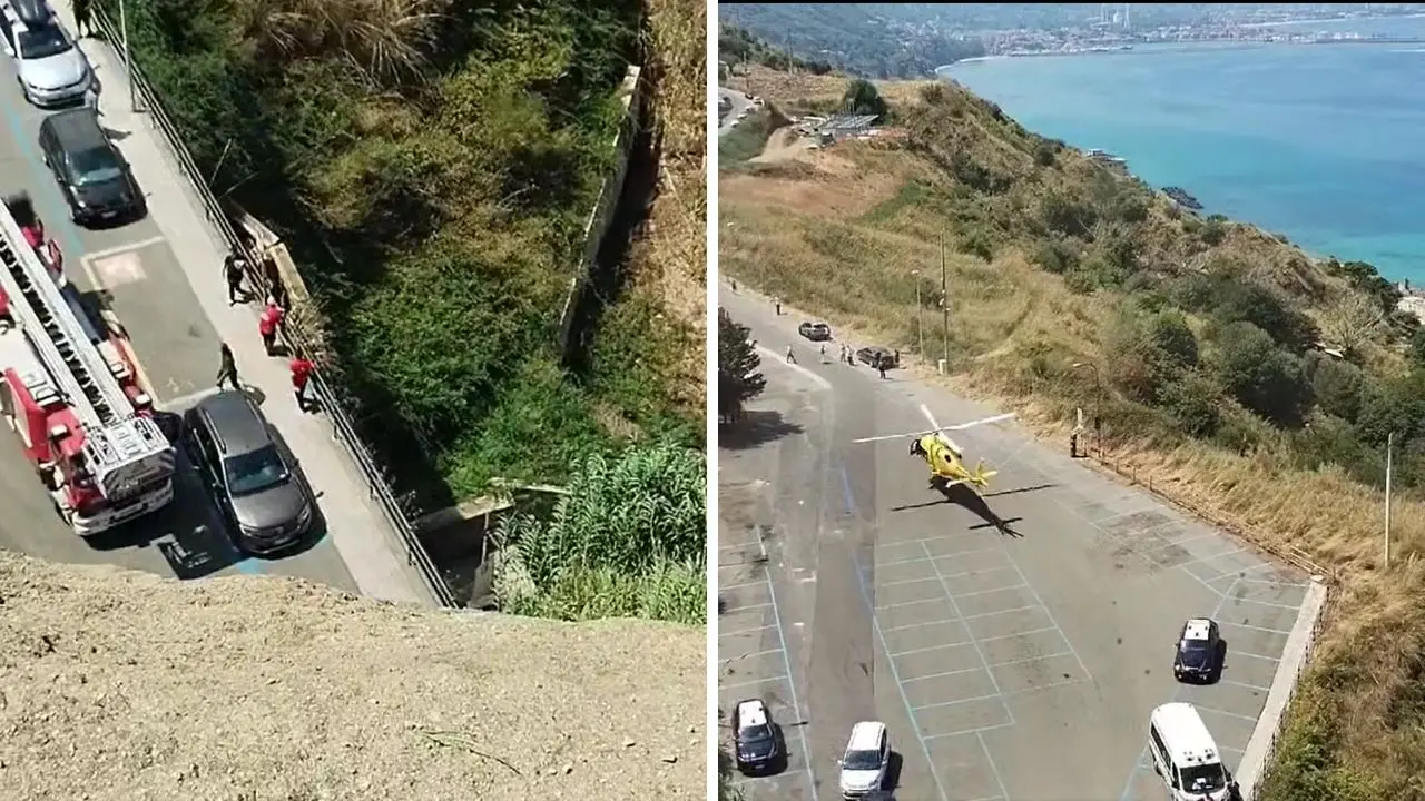 Un uomo precipita da un dirupo a Pizzo, è in gravi condizioni. La figlia di 7 anni si salva all’ultimo istante - VIDEO