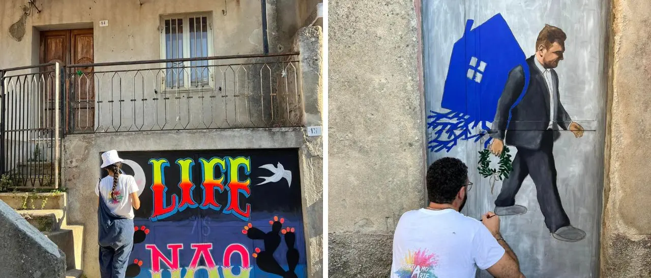 Jonadi, colori e arte invadono Nao: così muri e vecchi portoni riprendono vita