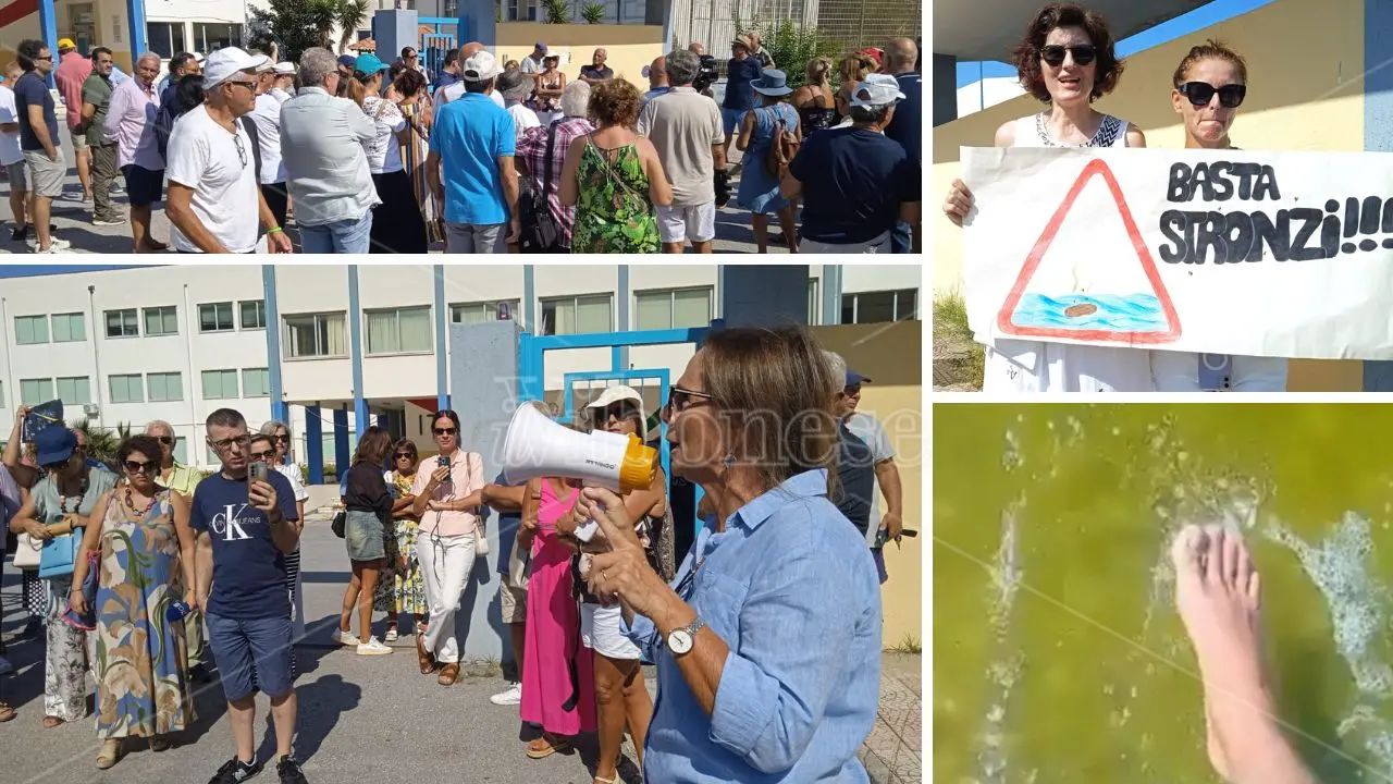 Mare verde, a Pizzo la protesta scende in strada: «Estate rovinata e turisti in fuga, chi inquina deve andare in galera» - VIDEO