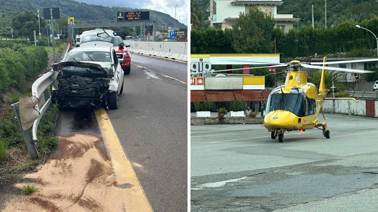 Incidente in autostrada a Pizzo, due i feriti: interviene l'elisoccorso