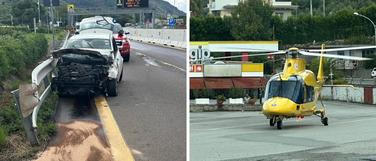 Incidente in autostrada a Pizzo, due i feriti: interviene l'elisoccorso