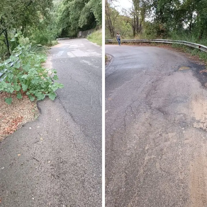 Strade da incubo: la provinciale Soriano-Vazzano tra buche, sterpaglie e lavori a intermittenza