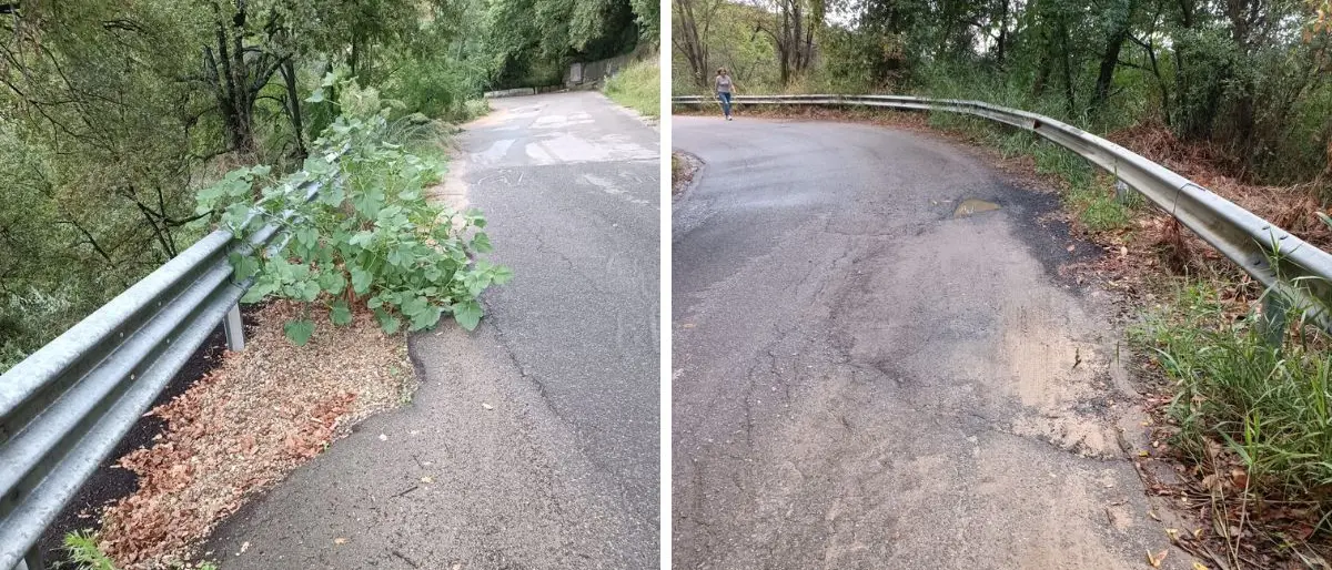 Strade da incubo: la provinciale Soriano-Vazzano tra buche, sterpaglie e lavori a intermittenza