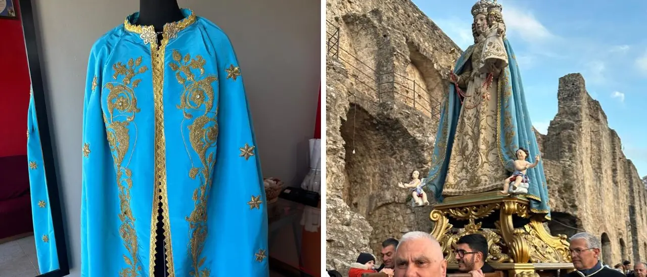 Restaurato il manto della Vergine del Rosario, sabato la vestizione a Soriano. Il priore Margiotta: «Profondamente emozionati»