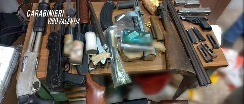 Armi e munizioni sequestrate dai carabinieri a Vibo e Piscopio - Video