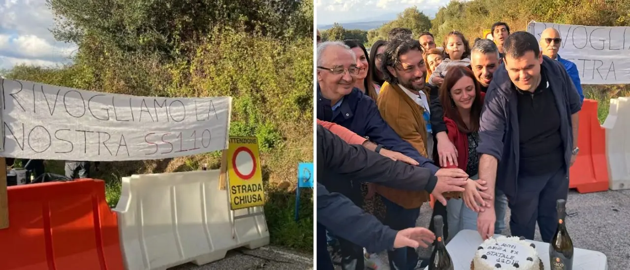 San Nicola da Crissa, l’ex statale 110 è chiusa da 6 anni. I cittadini \"celebrano\" l’anniversario in segno di protesta