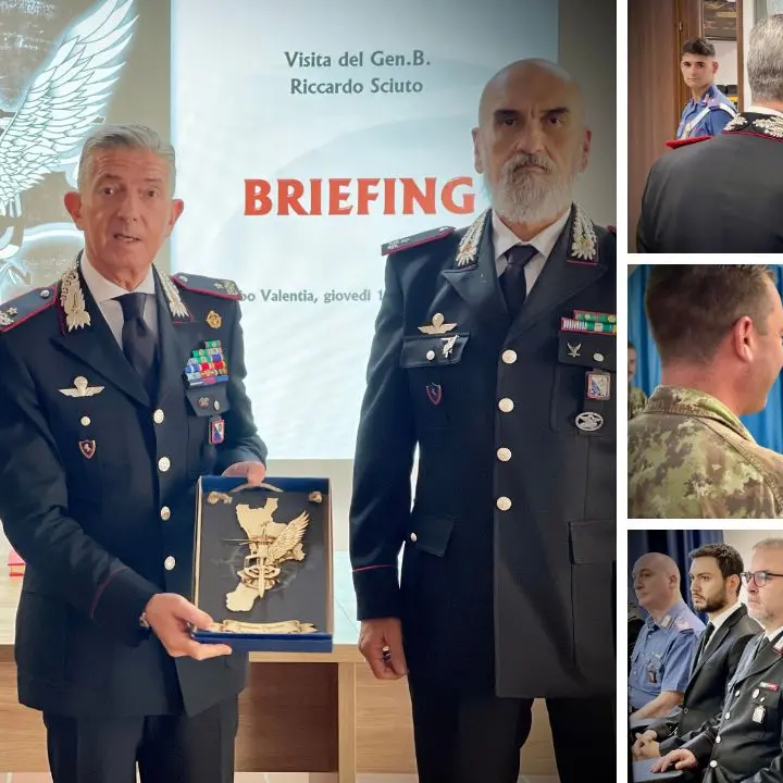 Carabinieri, il comandante della Legione Calabria Riccardo Sciuto in visita al Comando di Vibo e allo Squadrone Eliportato Cacciatori