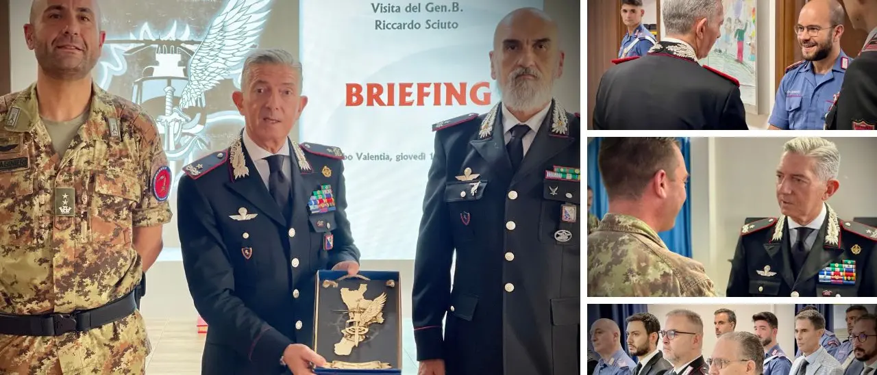 Carabinieri, il comandante della Legione Calabria Riccardo Sciuto in visita al Comando di Vibo e allo Squadrone Eliportato Cacciatori
