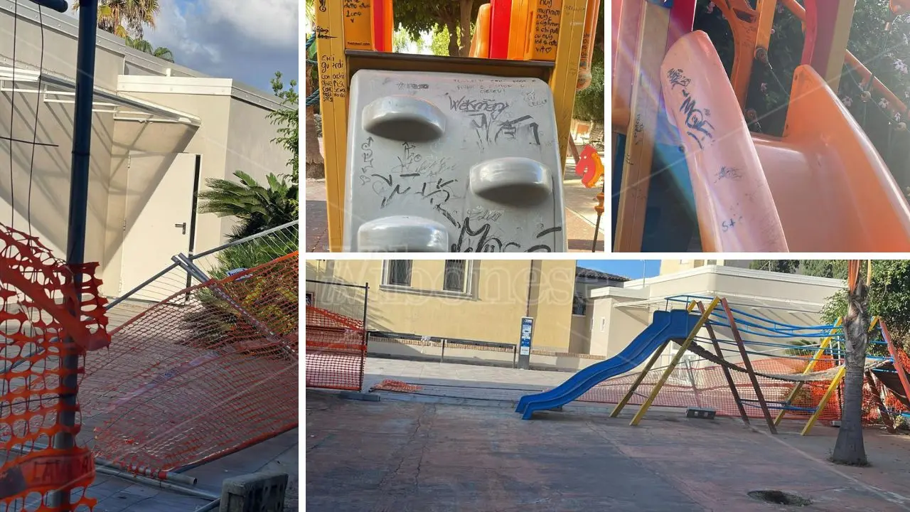 Il parco giochi dei vandali: a Tropea villa Ghirlanda è ormai da tempo preda di balordi che impediscono la fruizione dell'area da parte dei bambini