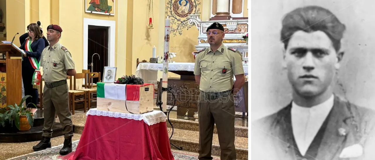 A 80 anni di distanza Filadelfia accoglie i resti del soldato Domenico Caruso. La commovente cerimonia con i figli