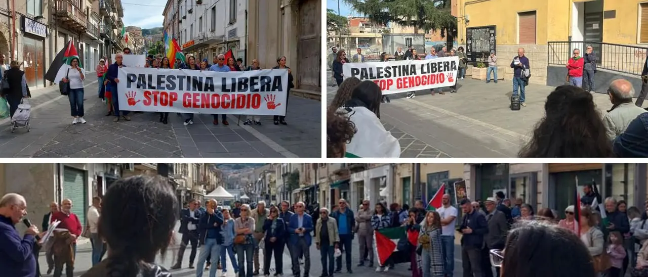 L'Anpi di Vibo in piazza per chiedere il cessate il fuoco in Palestina nella giornata di mobilitazione nazionale: «Non dobbiamo restare indifferenti»