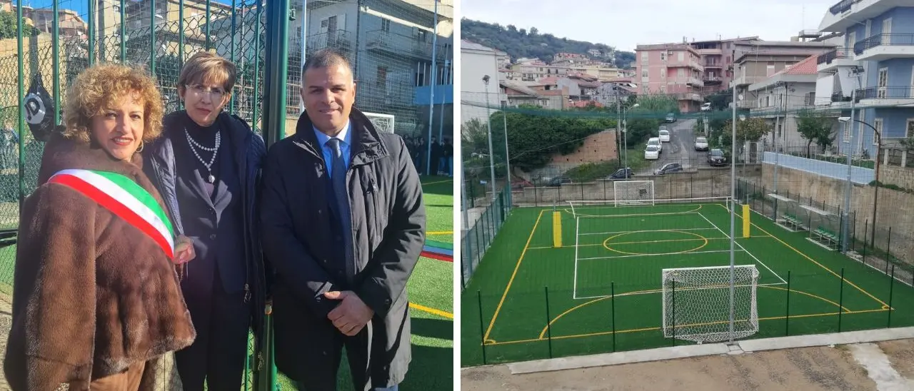 Nicotera, inaugurato all’Istituto tecnico industriale un campetto sportivo polivalente: lavori possibili grazie a 100mila euro di fondi Pnrr
