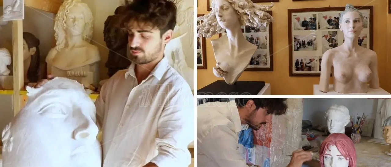 Il giovane scultore di San Costantino che dà vita al marmo, ecco Giuseppe Famà: «Sogno di portare le mie opere in tutto il mondo»