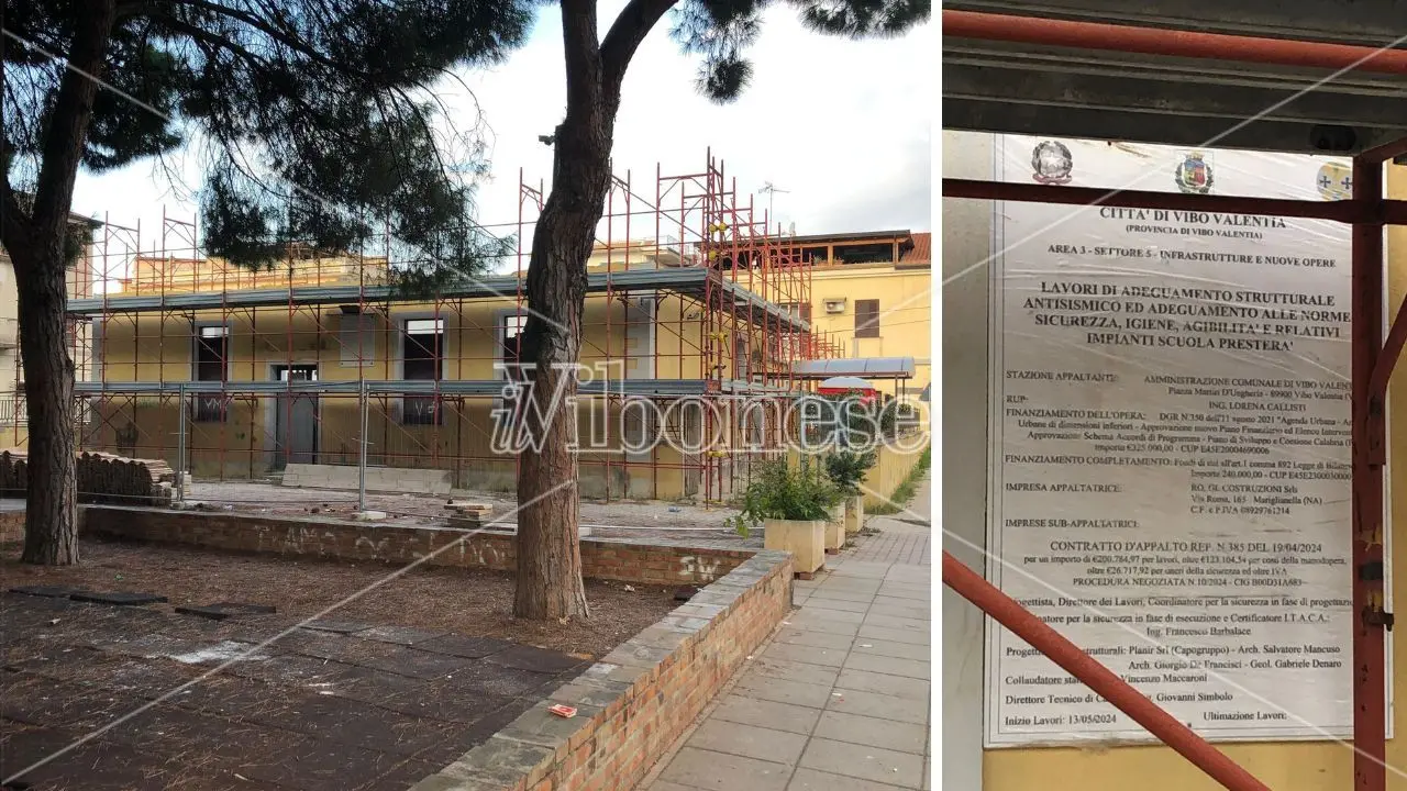 Cantiere fermo alla scuola Presterà di Vibo Marina, l'assessore Monteleone: «Serve una variante per procedere». Intanto la data di fine dei lavori è sparita dal cartello