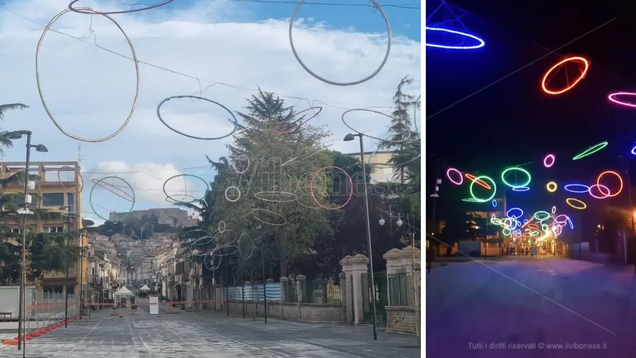A Vibo lampioni pericolanti a causa delle luminarie, insorge l'opposizione: «Scandalosa gestione del cantiere. Ora si aspetta che cadano in testa a qualcuno?»