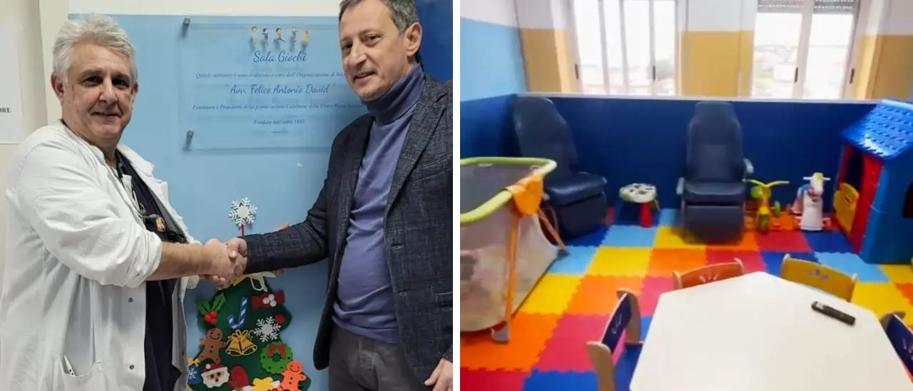 Taglio del nastro all'ospedale di Vibo, inaugurata la nuova sala giochi dedicata ai piccoli pazienti