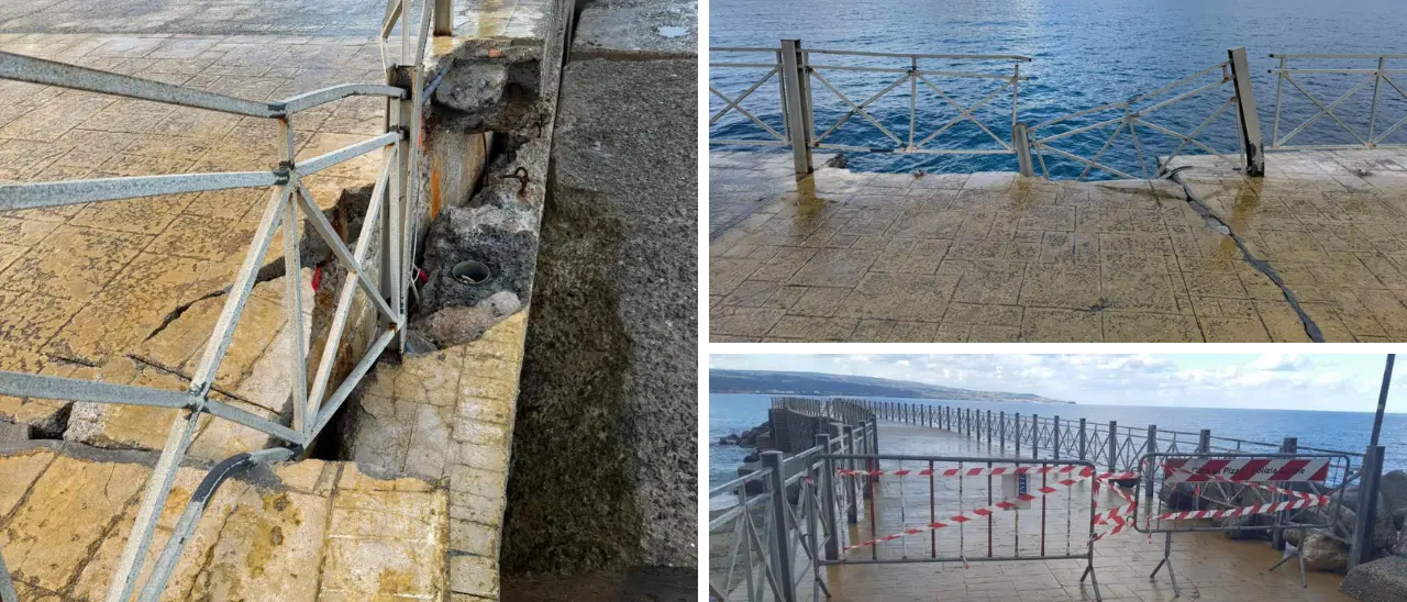 Pizzo, a Natale niente passeggiate sul molo Pizzapundi ancora una volta danneggiato dalle mareggiate: sbarrato l’accesso