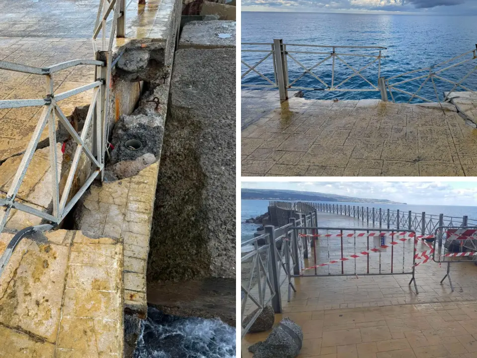 Pizzo, a Natale niente passeggiate sul molo Pizzapundi ancora una volta danneggiato dalle mareggiate: sbarrato l’accesso