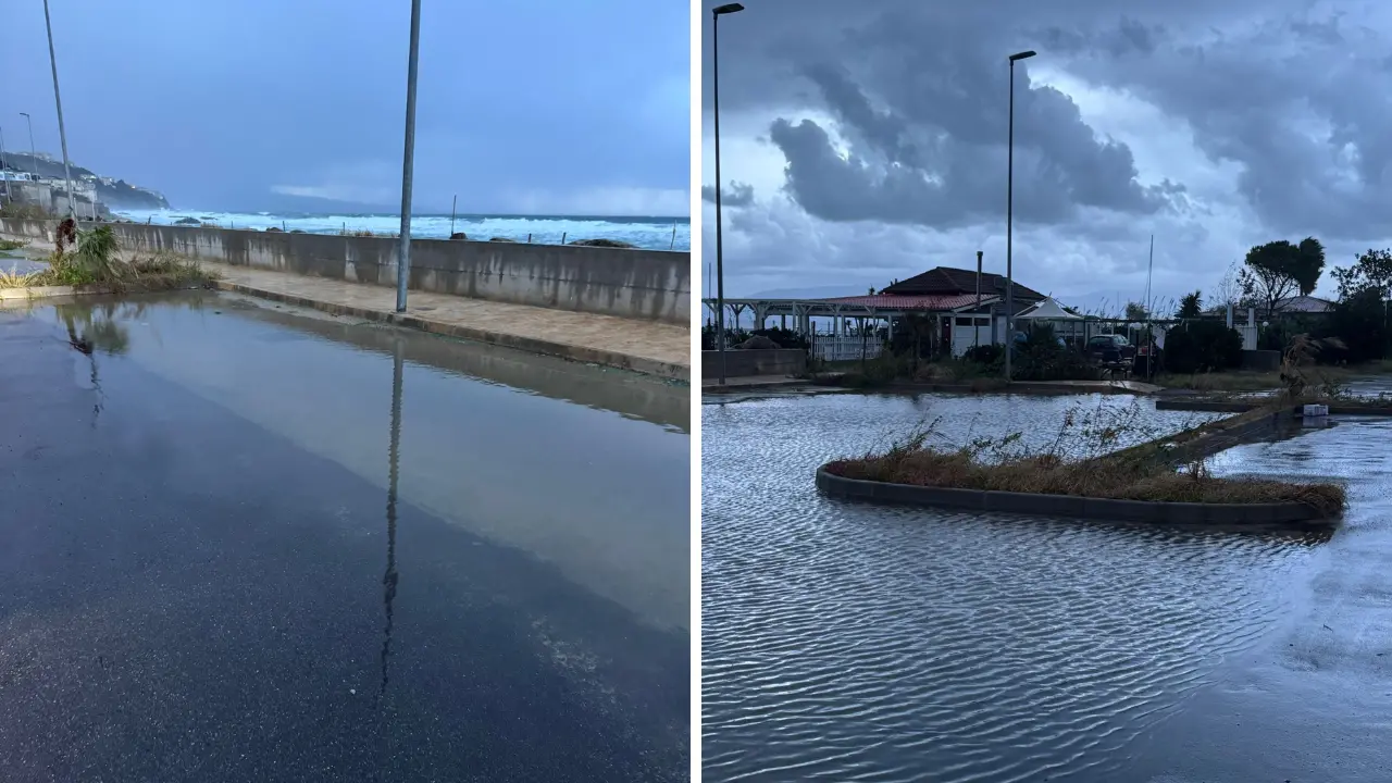 Pizzo, lungomare con… piscina, il muretto in località Savelli protegge dal mare ma crea una laguna di pioggia. L'opposizione: «Incapaci»
