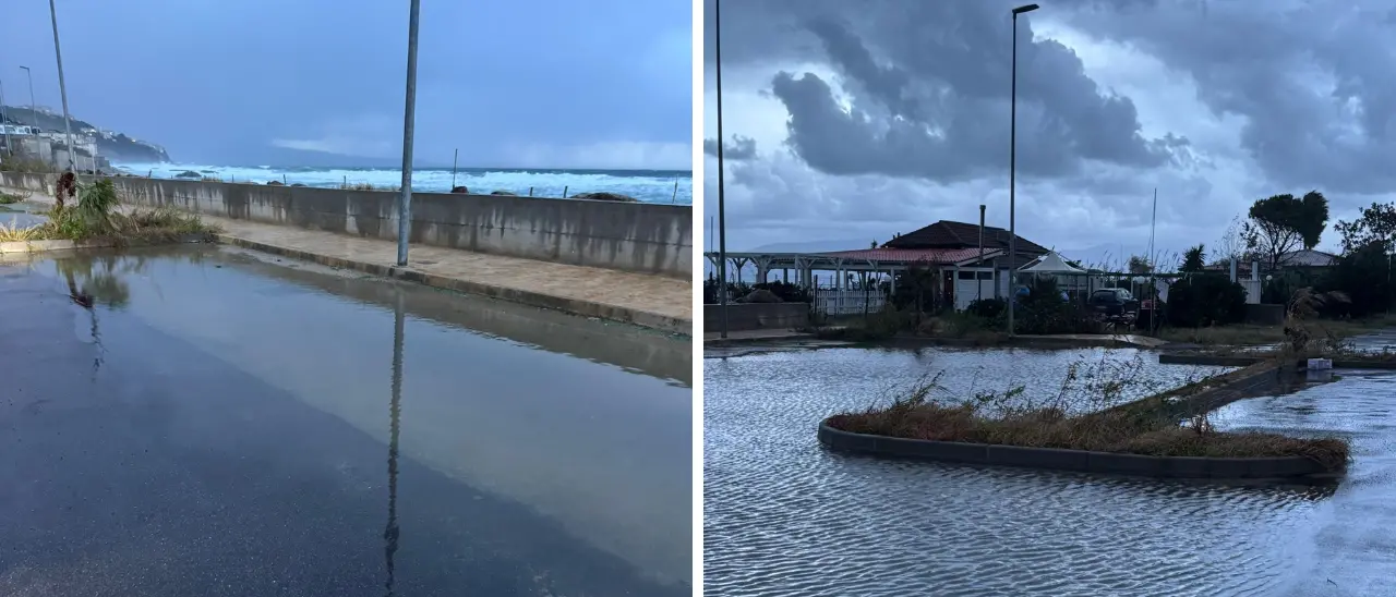 Pizzo, lungomare con… piscina, il muretto in località Savelli protegge dal mare ma crea una laguna di pioggia. L'opposizione: «Incapaci»