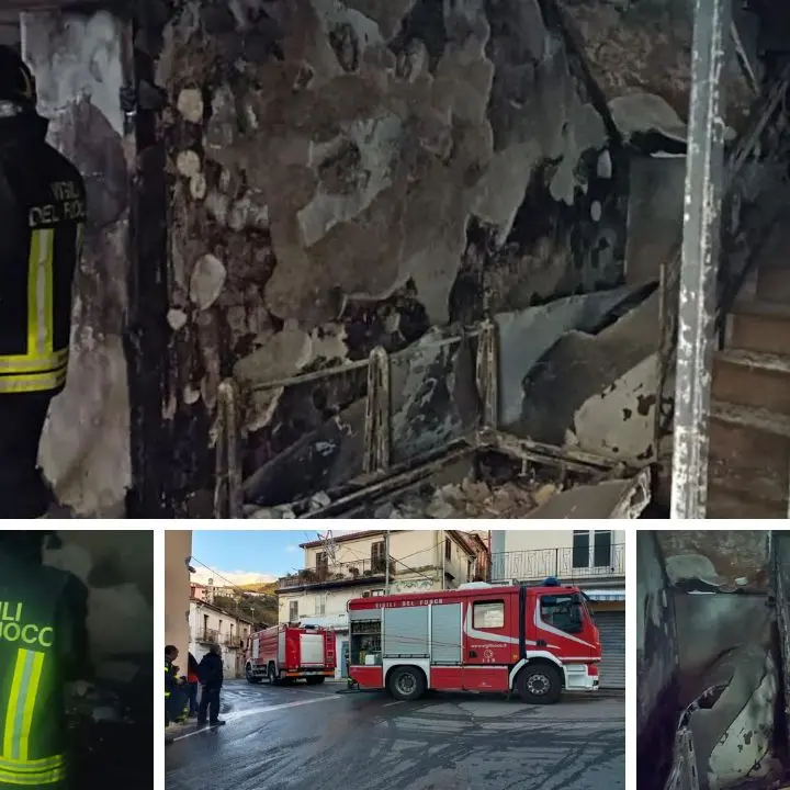 Spaventoso incendio a Monterosso Calabro, casa di tre piani in fiamme: due persone ustionate