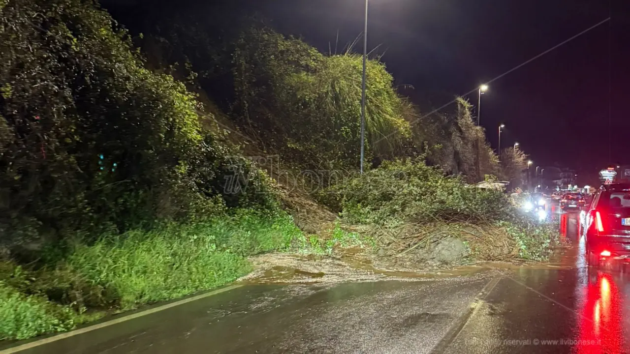 Maltempo, frana travolge un'auto sulla statale 18 a Ionadi: illeso il pensionato alla guida