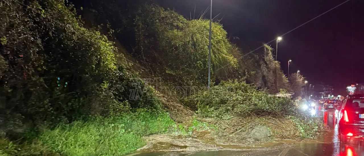 Maltempo, frana travolge un'auto sulla statale 18 a Ionadi: illeso il pensionato alla guida