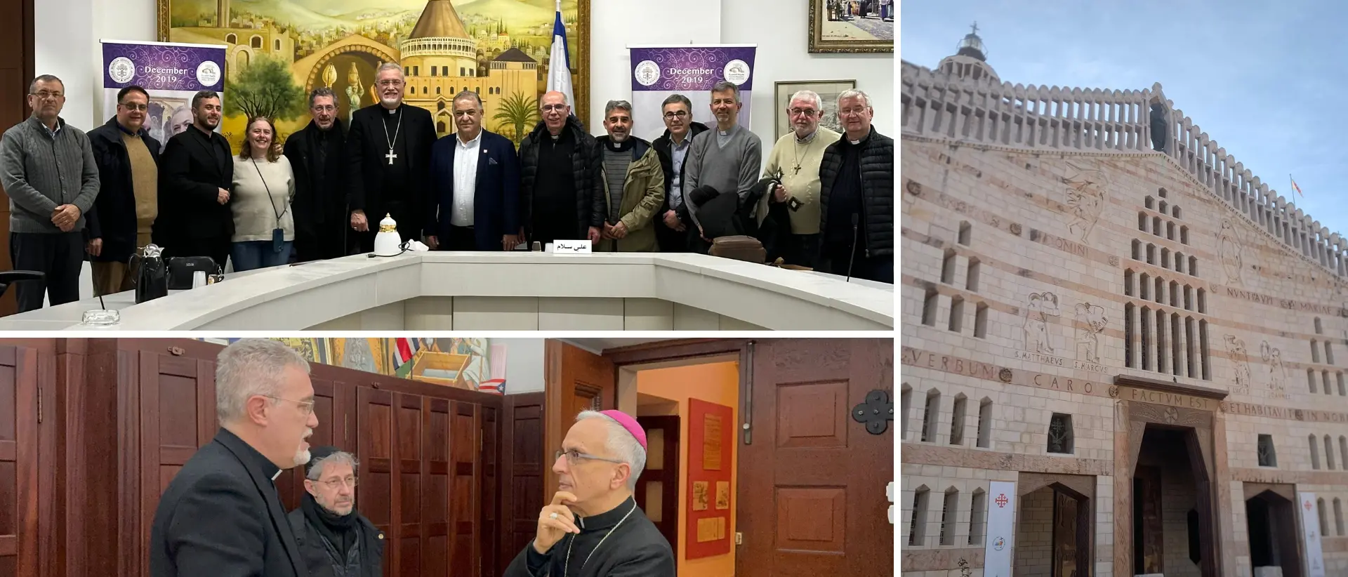 Monsignor Nostro e i sacerdoti vibonesi in Terra Santa, a Nazareth l'incontro con il sindaco e il vescovo