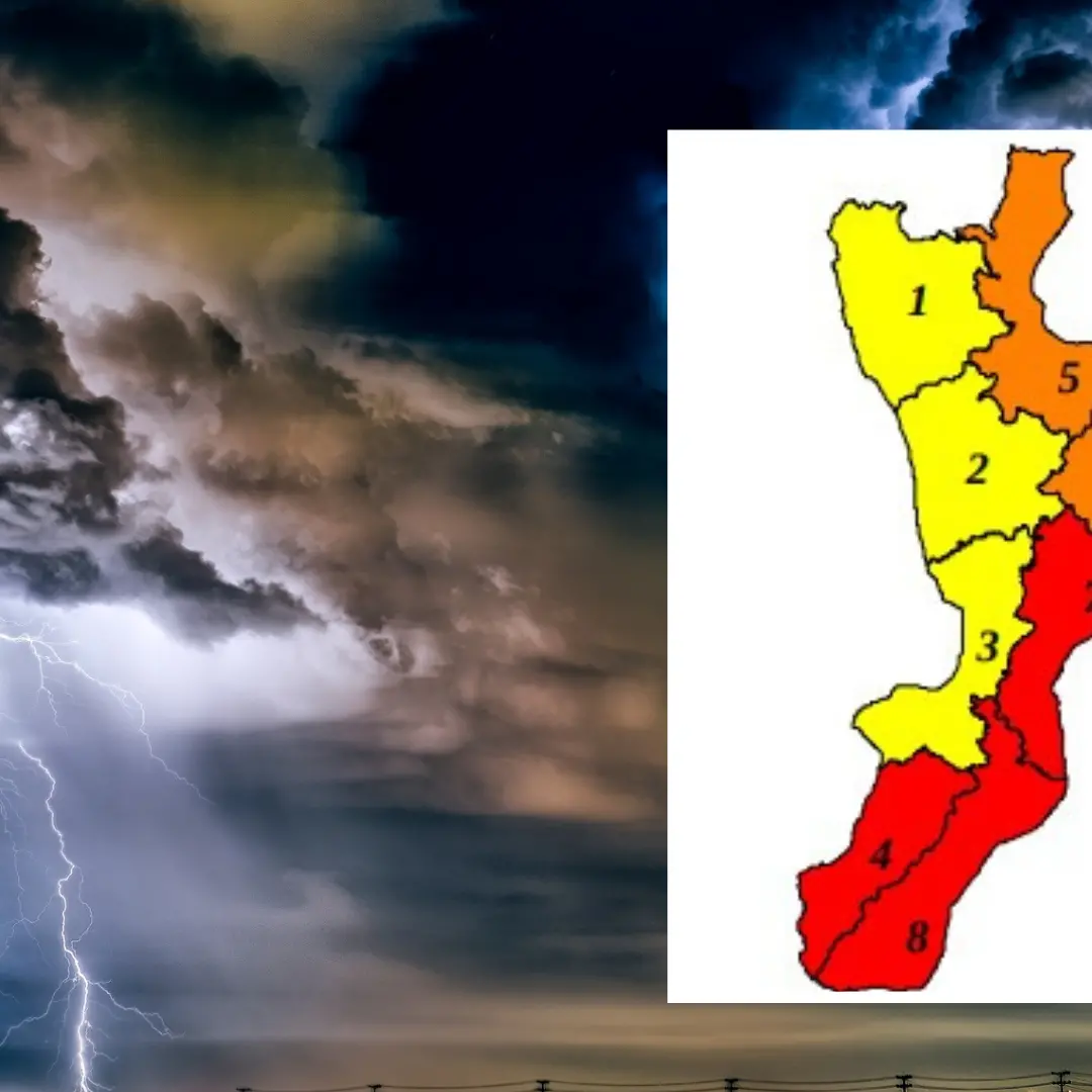 Meteo, allerta rossa su parte del Vibonese: previsti intensi nubifragi al confine con la provincia Reggina
