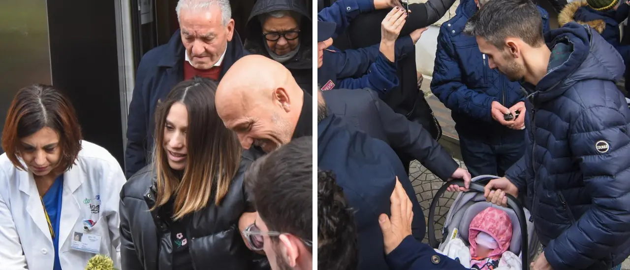 Sofia è a casa, la neonata vittima di un rapimento lampo ha lasciato la clinica di Cosenza con i genitori: «Poliziotti angeli, grazie»