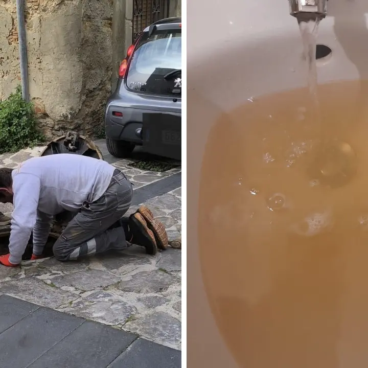 Vibo, riparati i danni in via Cordopatri che avevano lasciato a secco il centro storico. Ma ora l'acqua esce marrone