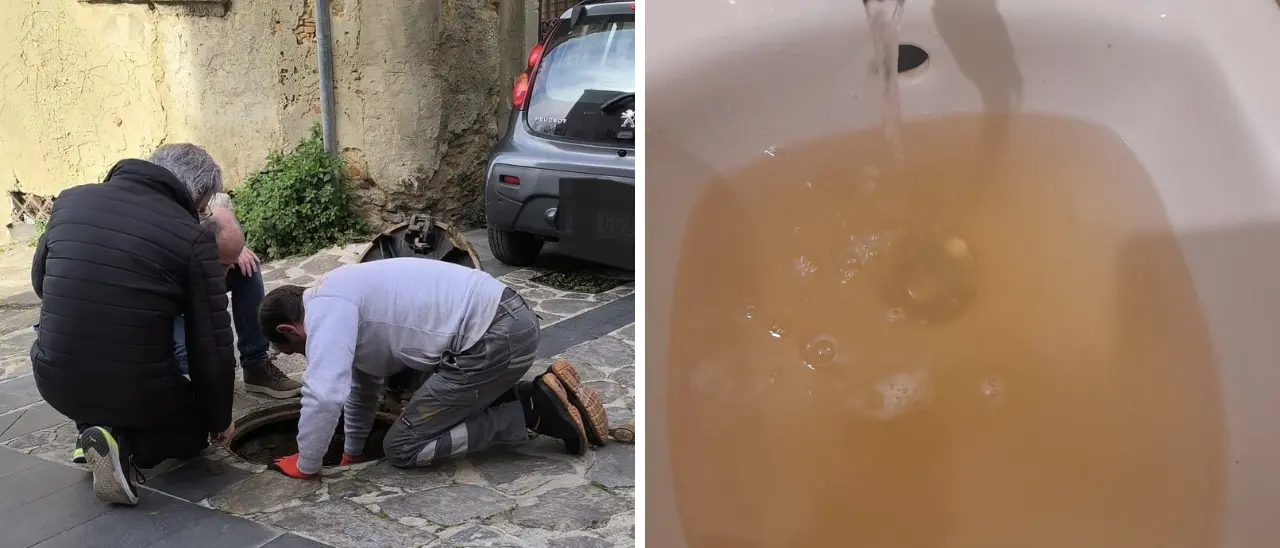 Vibo, riparati i danni in via Cordopatri che avevano lasciato a secco il centro storico. Ma ora l'acqua esce marrone
