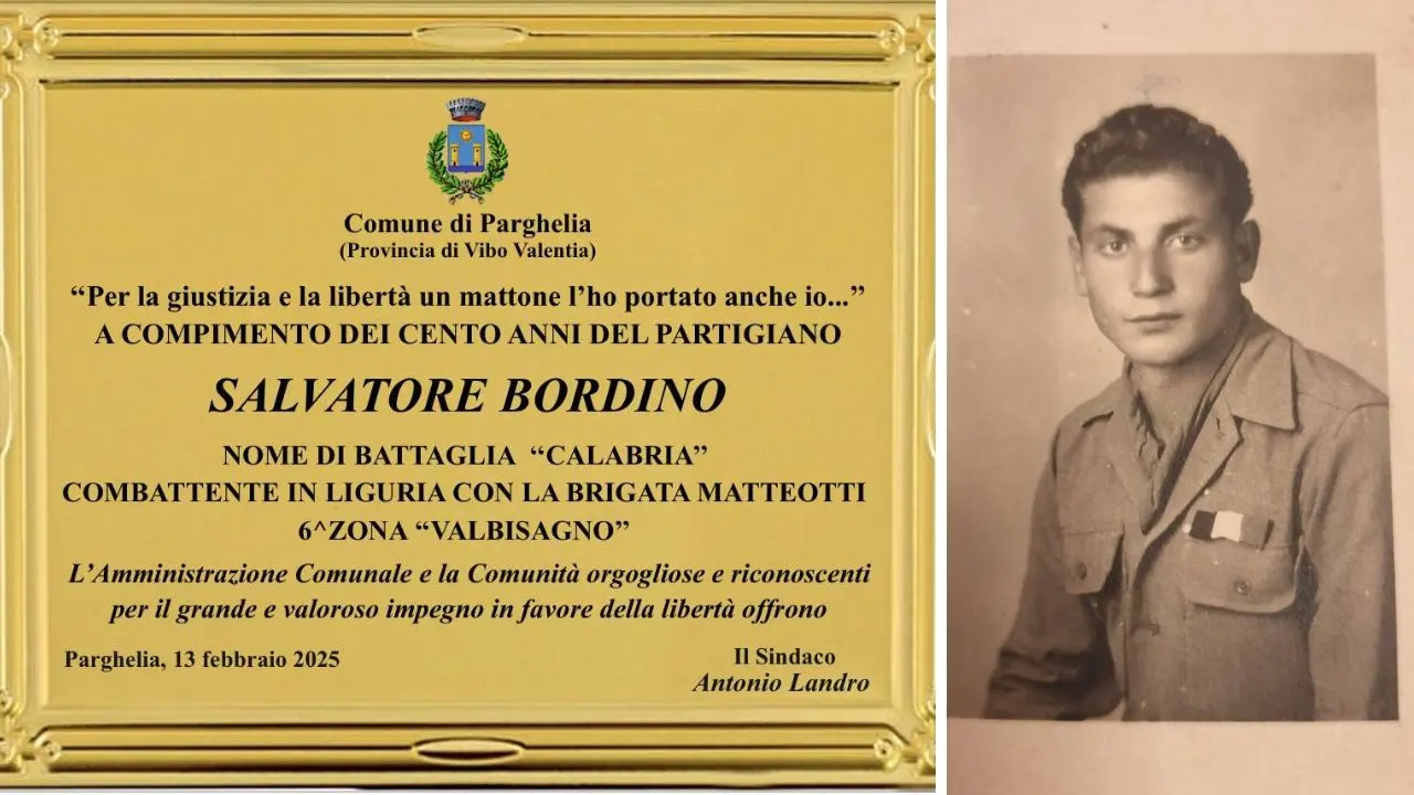 Parghelia festeggia i 100 anni del partigiano \"Calabria\" Salvatore Bordino che combatté a Genova l'occupazione nazista