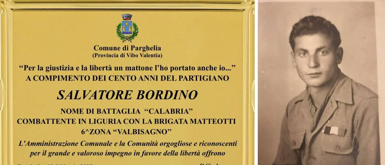 Parghelia festeggia i 100 anni del partigiano \"Calabria\" Salvatore Bordino che combatté a Genova l'occupazione nazista