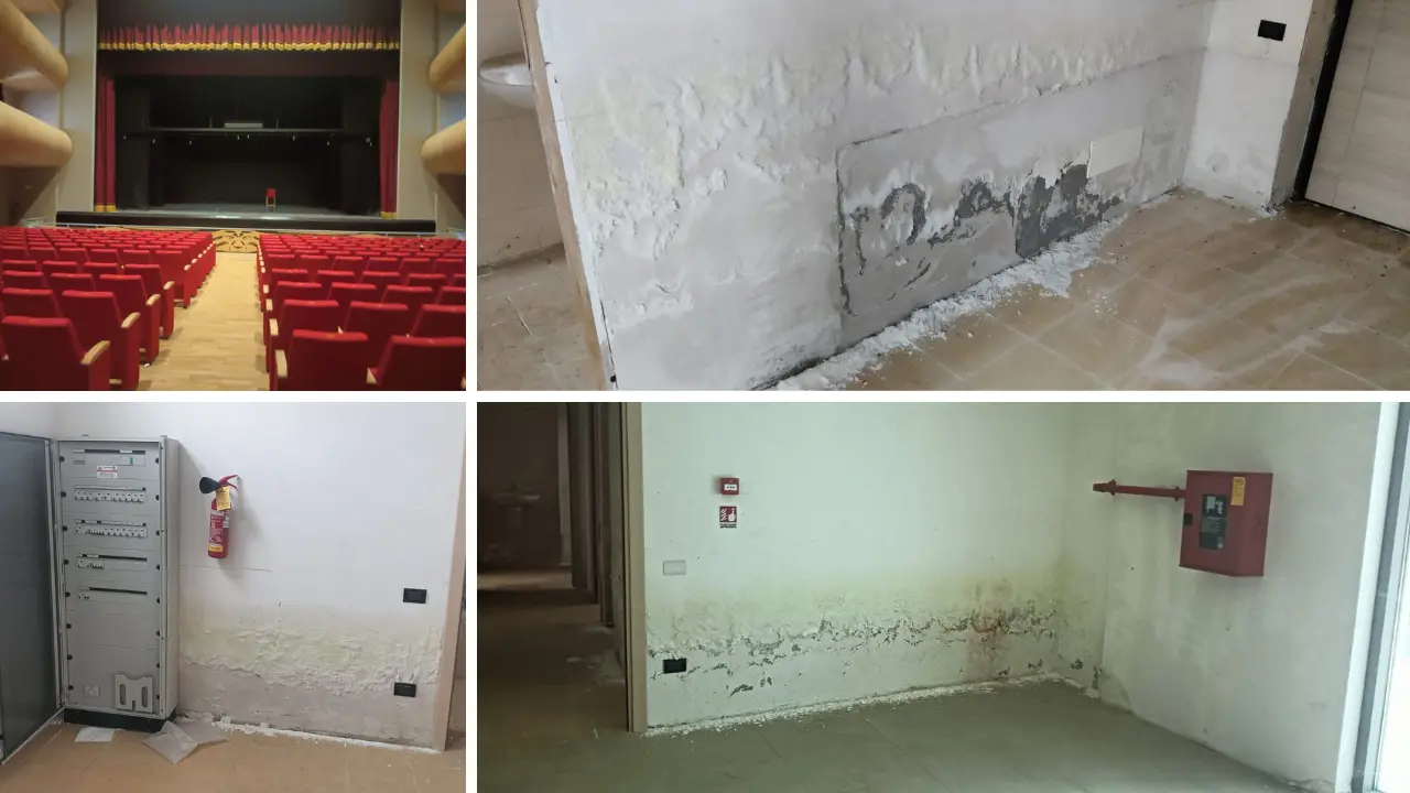 Vibo, nuovo teatro già mangiato dalla muffa. Soriano: «Altro che pronto, era solo campagna elettorale di chi oggi è all'opposizione»