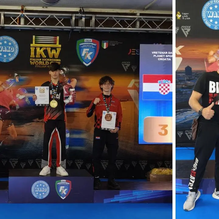 𝐊ickboxing, il vibonese Salvatore Pio Sesto campione del mondo alla Wako di Jesolo: trionfo per la Big Match di San Calogero