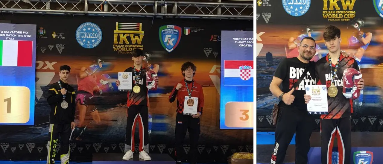 𝐊ickboxing, il vibonese Salvatore Pio Sesto campione del mondo alla Wako di Jesolo: trionfo per la Big Match di San Calogero