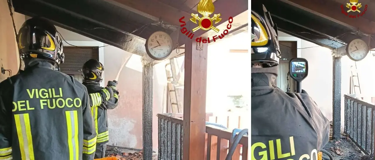 Paravati, incendio coinvolge una veranda in legno: intervengono i vigili del fuoco
